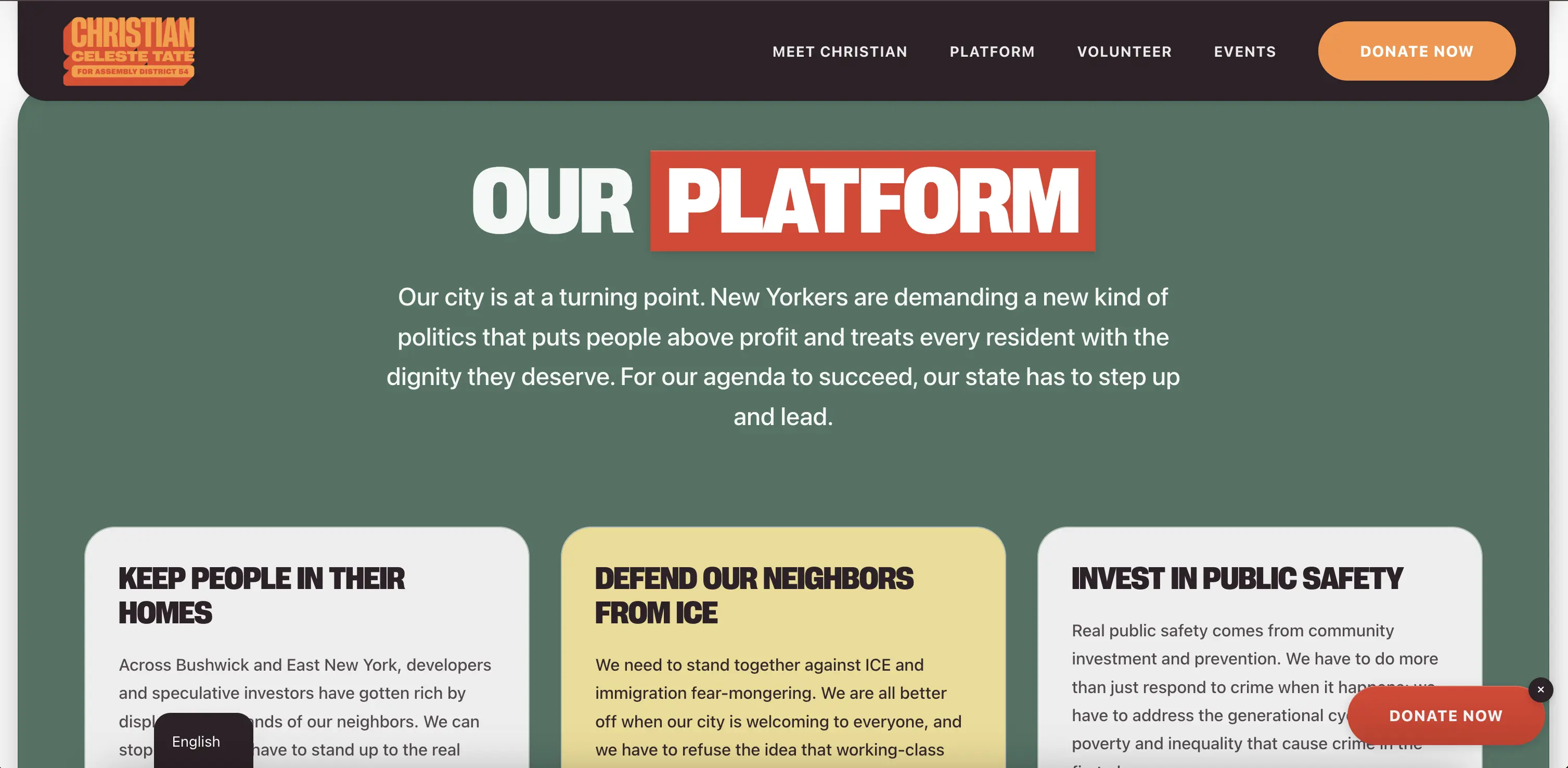 CCT new site – platform section on homepage