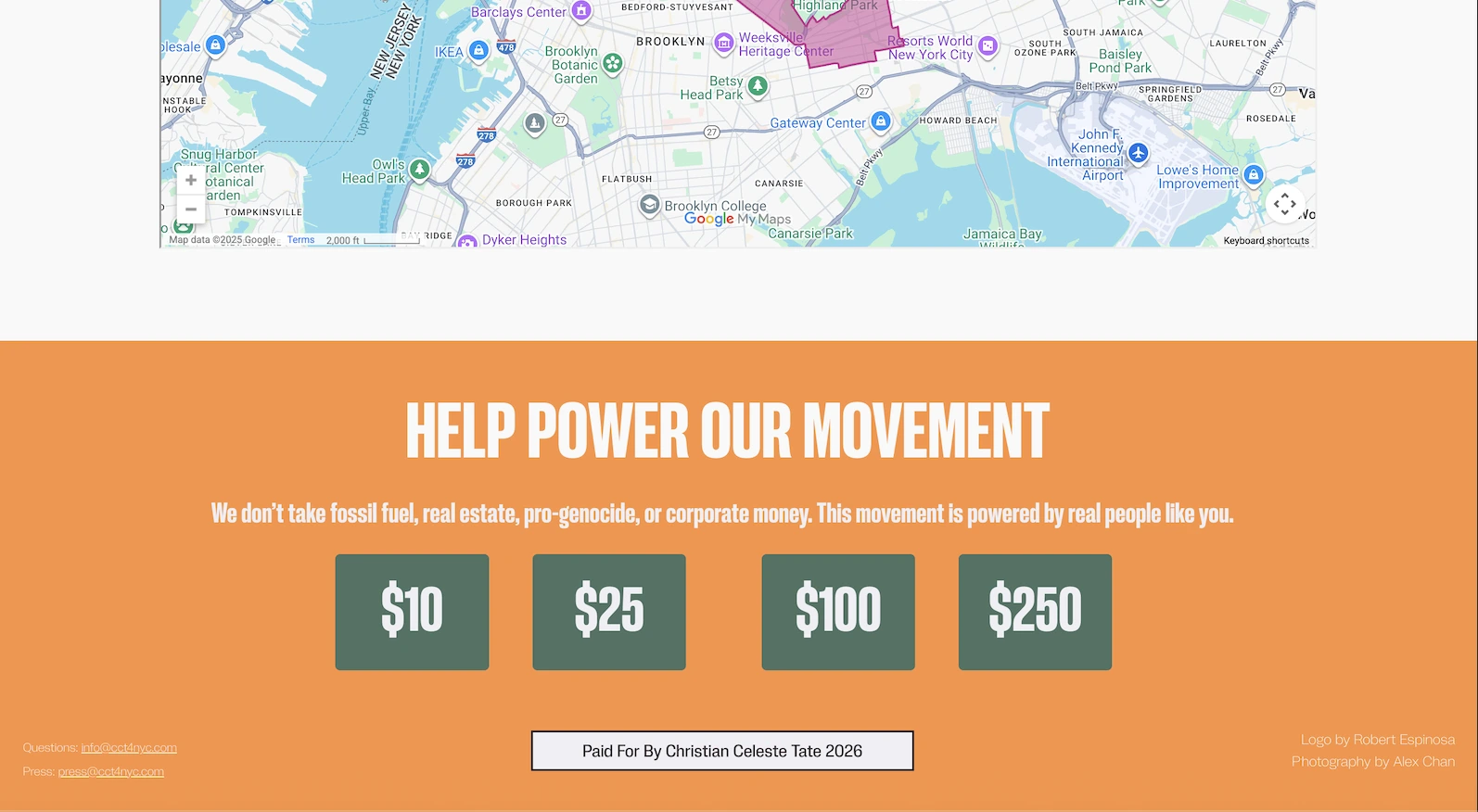 CCT campaign site – original footer CTA