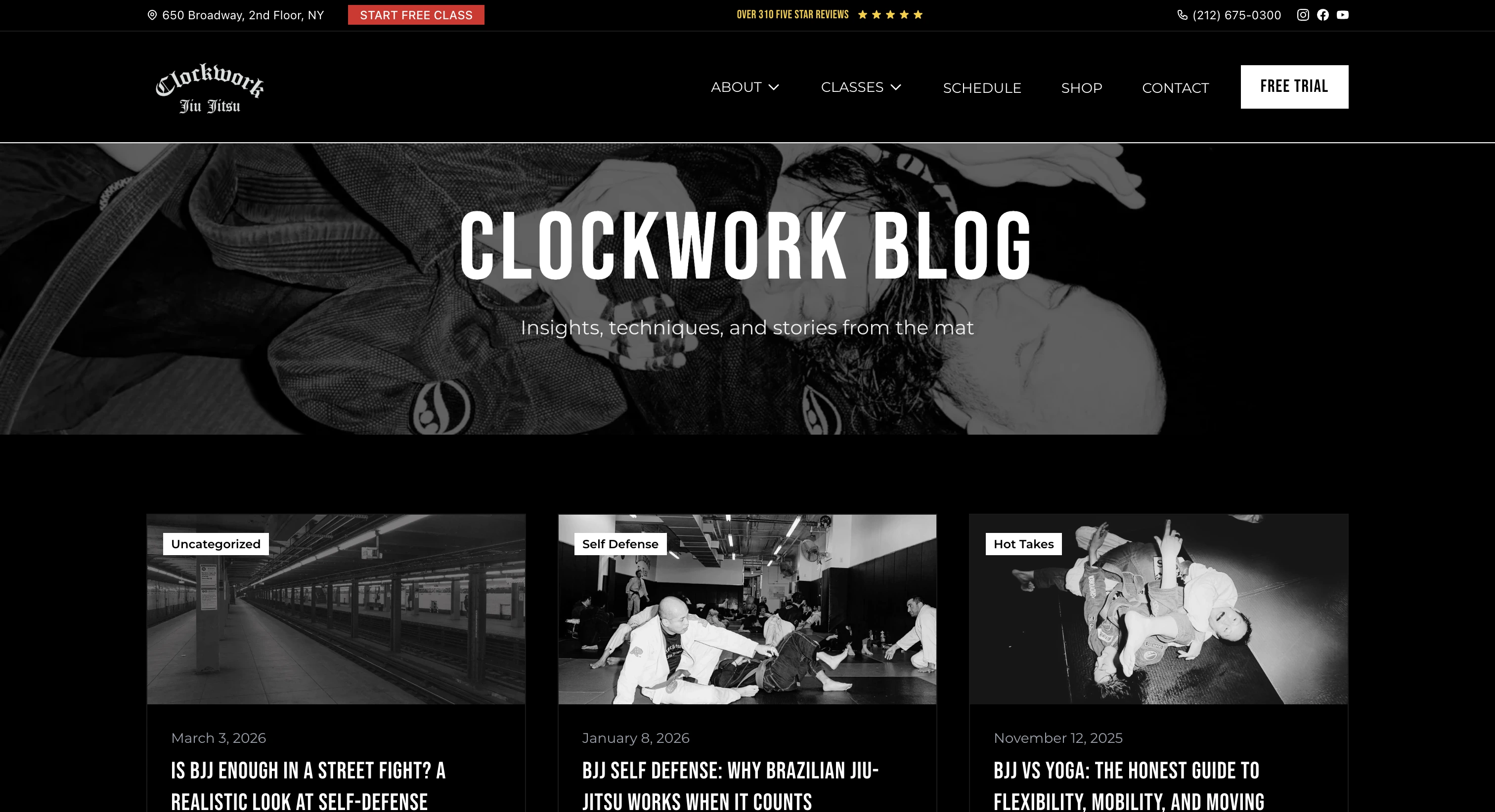 Clockwork BJJ – blog and content section