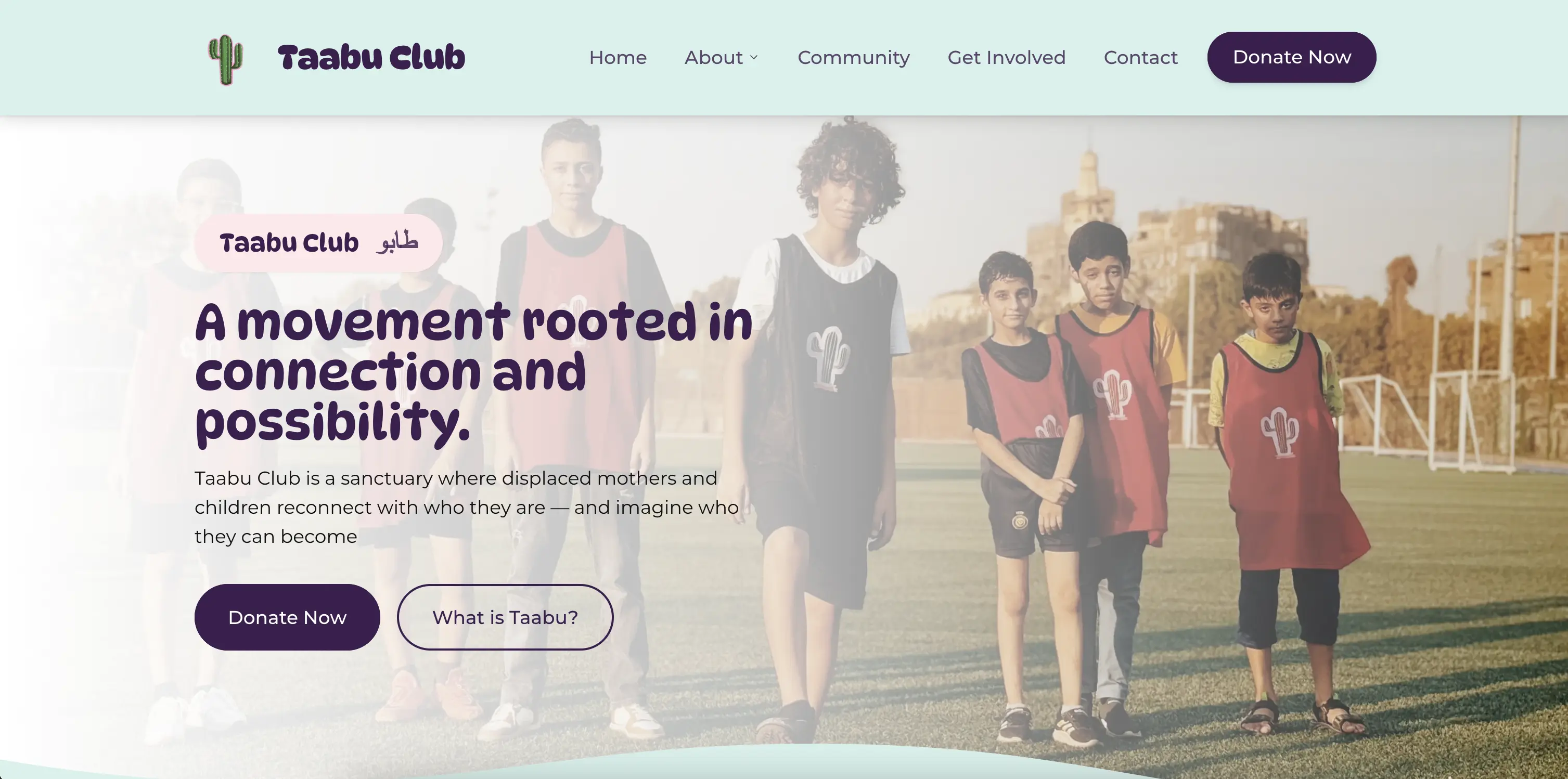 Taabu Club homepage - A sanctuary for displaced Palestinian mothers and children